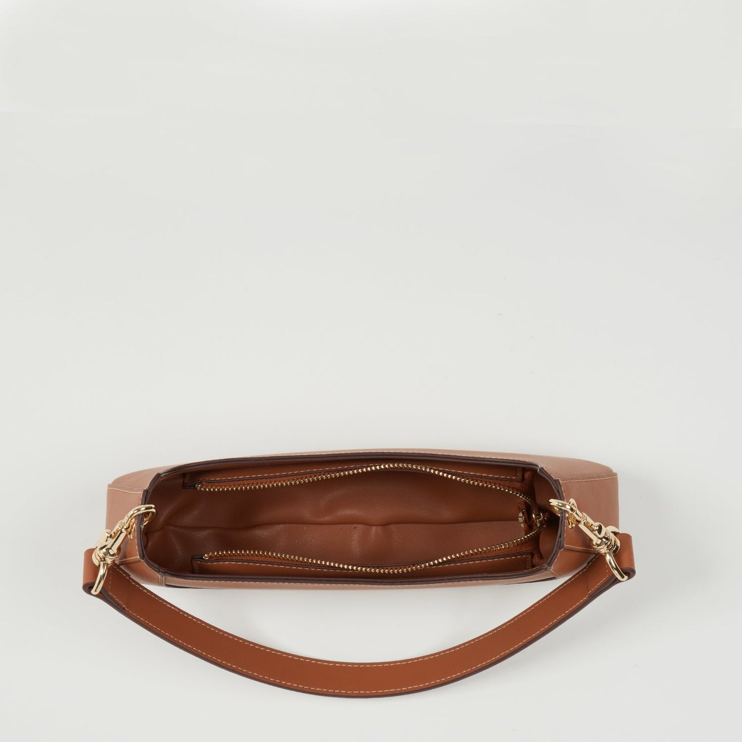 SUSU Leather Baguette Bag Brown Purse 90s Small Shoulder Bag Y2K Underarm Bag Trendy Handbag