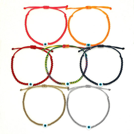 Evil Eye Braided Bead Bracelet